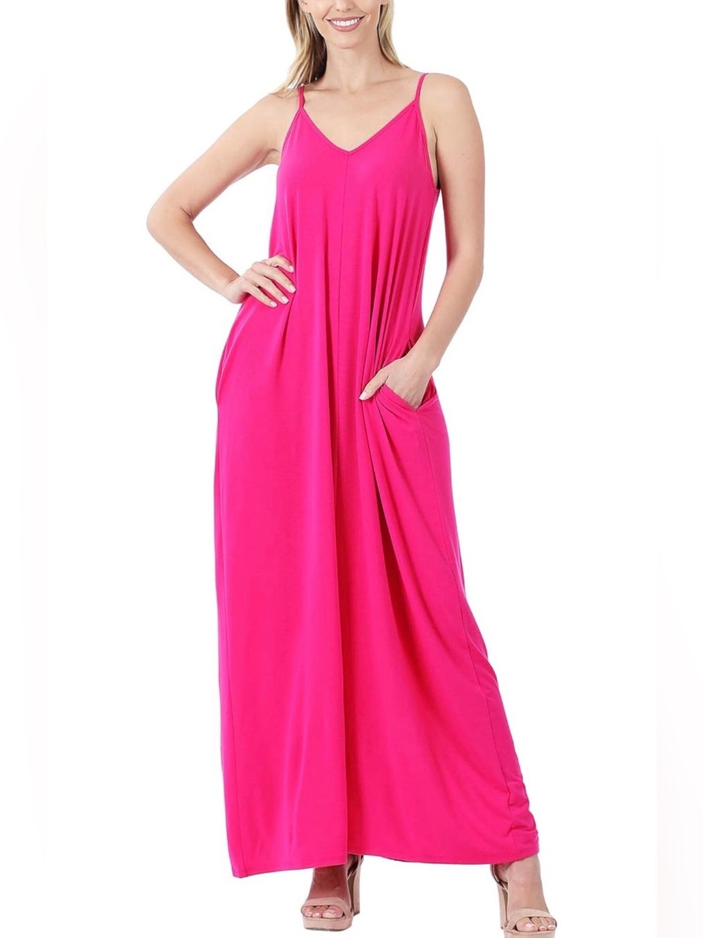 Zenana Outfitters Hot Pink Scoop Neck Tank Plus XL